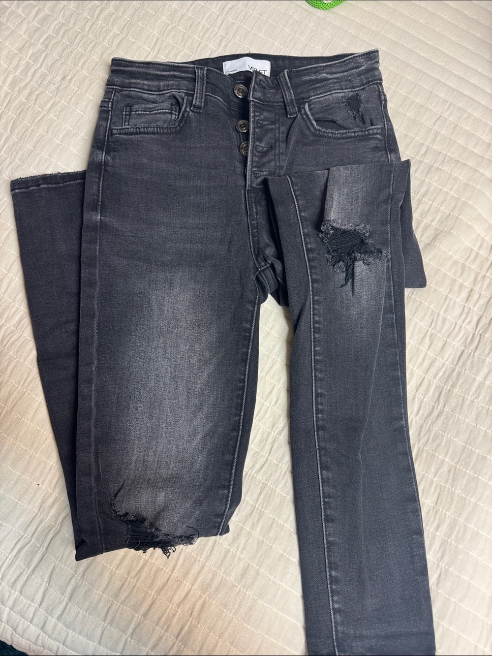 Women's Black Distressed High-Rise Skinny Jeans